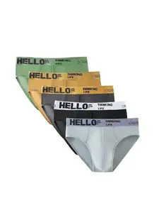 Men's Cartoon Graphic Letter Tape Waist Brief, Casual Comfy Breathable Underwear for Daily Wear, Soft Underwear for All Seasons