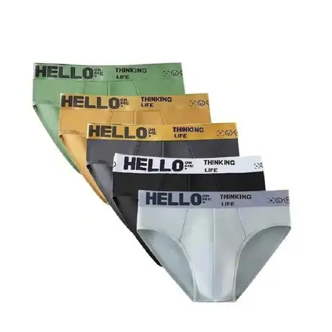 Men's Cartoon Graphic Letter Tape Waist Brief, Casual Style Comfy Breathable Underwear Briefs for Daily Wear, Soft Underwear for All Seasons