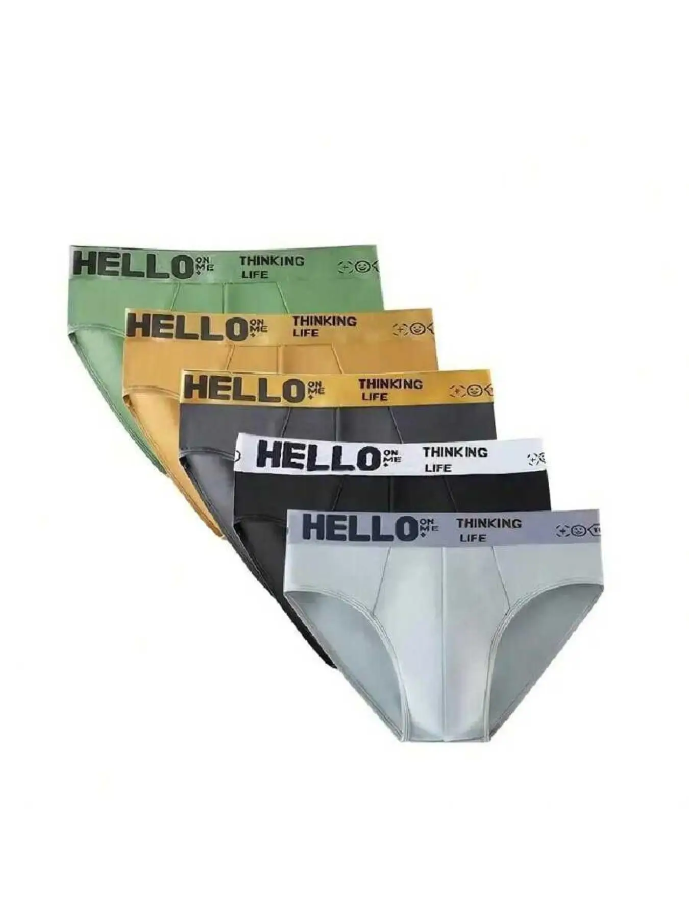 Men's Cartoon Graphic Letter Tape Waist Brief, Fall Wear, Fallfreshness Casual Comfy Breathable Underwear for Daily Wear, Summer Wear 2024, Soft Under