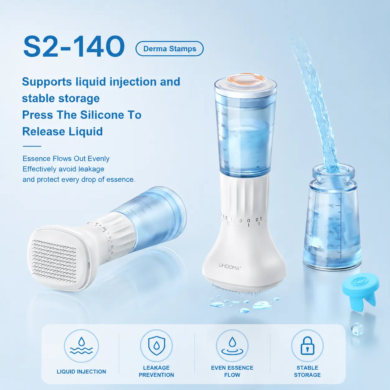 Hydra Derma Stamp - 0.25mm Adjustable Beauty Care Tool, Portable Facial & Scalp Skincare Device for Home Use