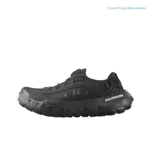 All-Black Breathable Mesh & Cutout Structure Lightweight Outdoor Amphibious Trail Running Shoe