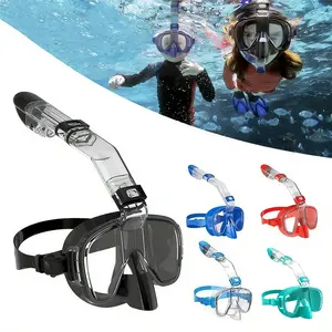 Underwater Snorkeling Half Face Swimming Mask Set, Scuba Diving Respirator Mask Anti-Fog, Adult Safe Breathing Gear