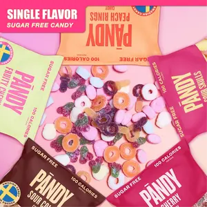 PÄNDY Sugar Free Swedish Gummy Candy 100 Calories per Bag Healthy Snacks for Kids & Adults Sweet & Tangy Soft Texture Gluten Free Non-GMO Made in Sweden
