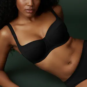 HSIA Starry Night Wired Demi Bra Plus Size 4mm Lightly Lined Smooth Scoop Neck with Sparkle Fabric SpringStatements