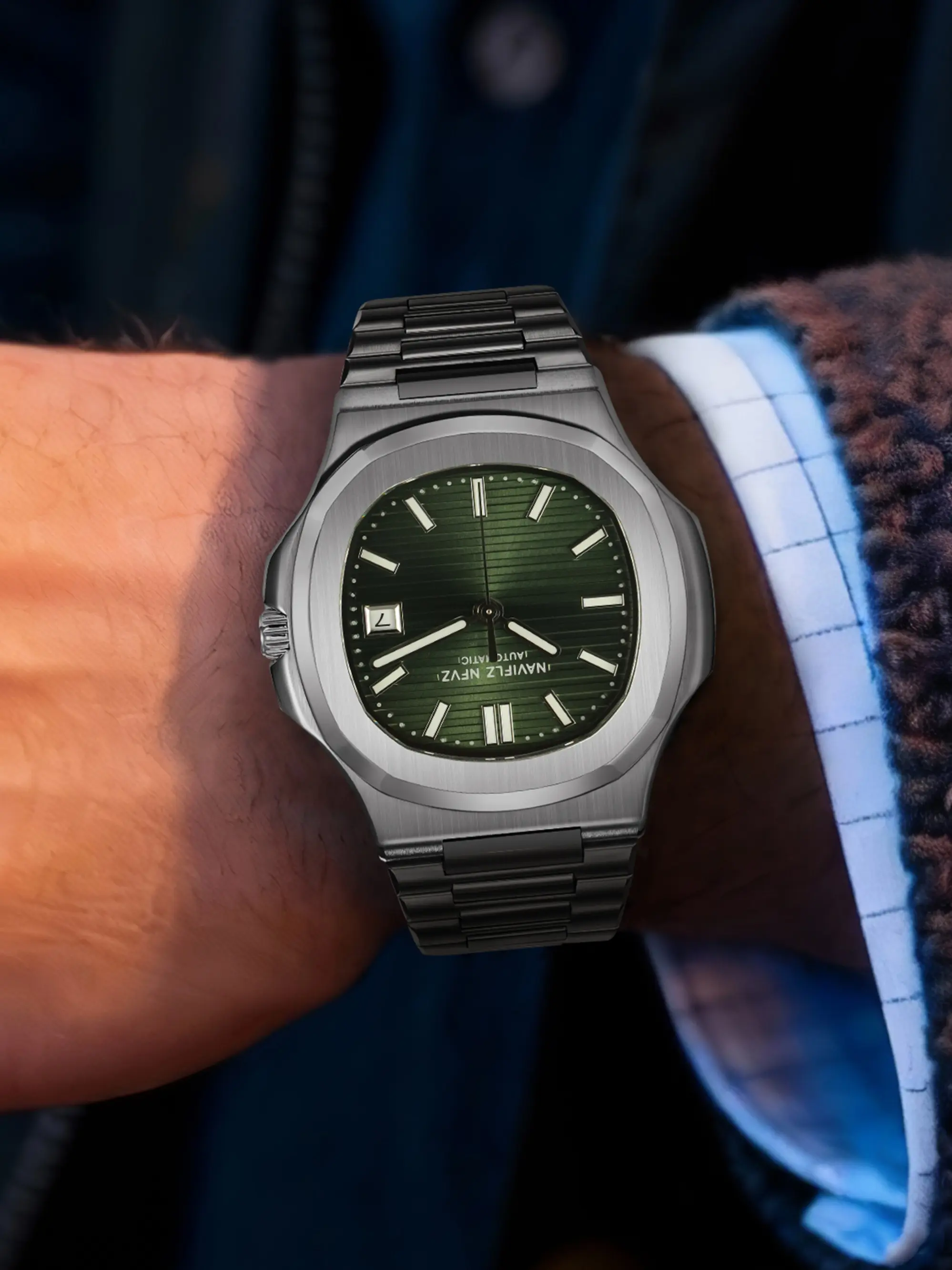 40mm Men Luxury Watch Steel Automatic Mechanical Movement High-Quality Products NAVIFLZ NFVZ Brand A good choice for giving brand gift boxes as gifts Stainless Steel Wristwatch Water Resistant Watch Analog Watch Automatic Watches