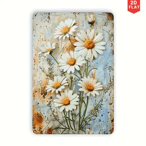 Vintage Floral Metal Sign for Indoor and Outdoor Wall Decor in Various Settings