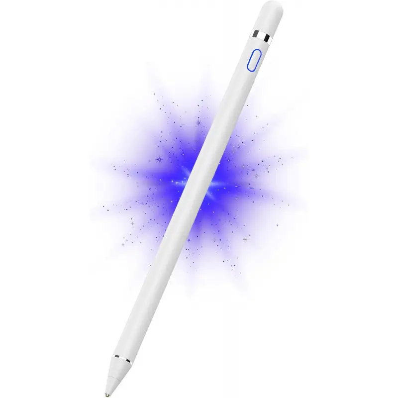 Active Digital Stylus Pen for Touchscreen, Stylus Pencil for Apple iPad mini/Pro/Air, Samsung, iPhone, Android and Most Phone & Tablet, 1.5mm Fine Point Rechargeable Pens - White