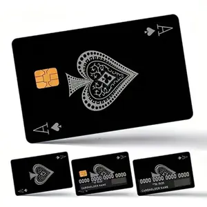 Poker Card Pattern Credit Card Skin, 4 Counts/set Removable PVC Card Sticker, Card Protector for Credit Card, Key Card, Savings Card