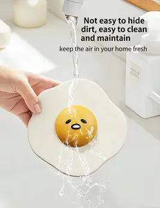 Fun Fried Egg Silicone Drain Cover for Kitchen & Bathroom.Adorable Fried Egg Design Drain Stopper, Perfect Gift for Kids.Cute Egg Shaped Reusable Drain Cover, Creative Home Decor Hair Catcher for Bathroom & Balcony, Easy to Clean Anti-Clog Drain Stopper