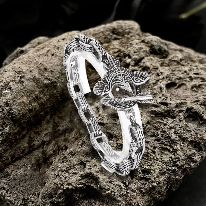 GTHIC Gothic Stainless Steel Exquisite Eagle Arrow Bracelet for Men, Statement Jewelry for Daily Wear, Exquisite Bracelet