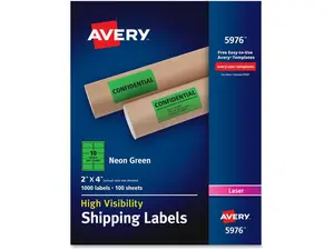 Avery High-Visibility Neon Shipping Labels