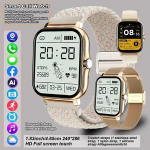 smart sports watch, Wearable smartwatch, wireless calling/dialing, wireless music, message reminders, pedometer, multiple sports modes, suitable for men and women, compatible with iPhone/Android, multi-strap watch set, couple watches