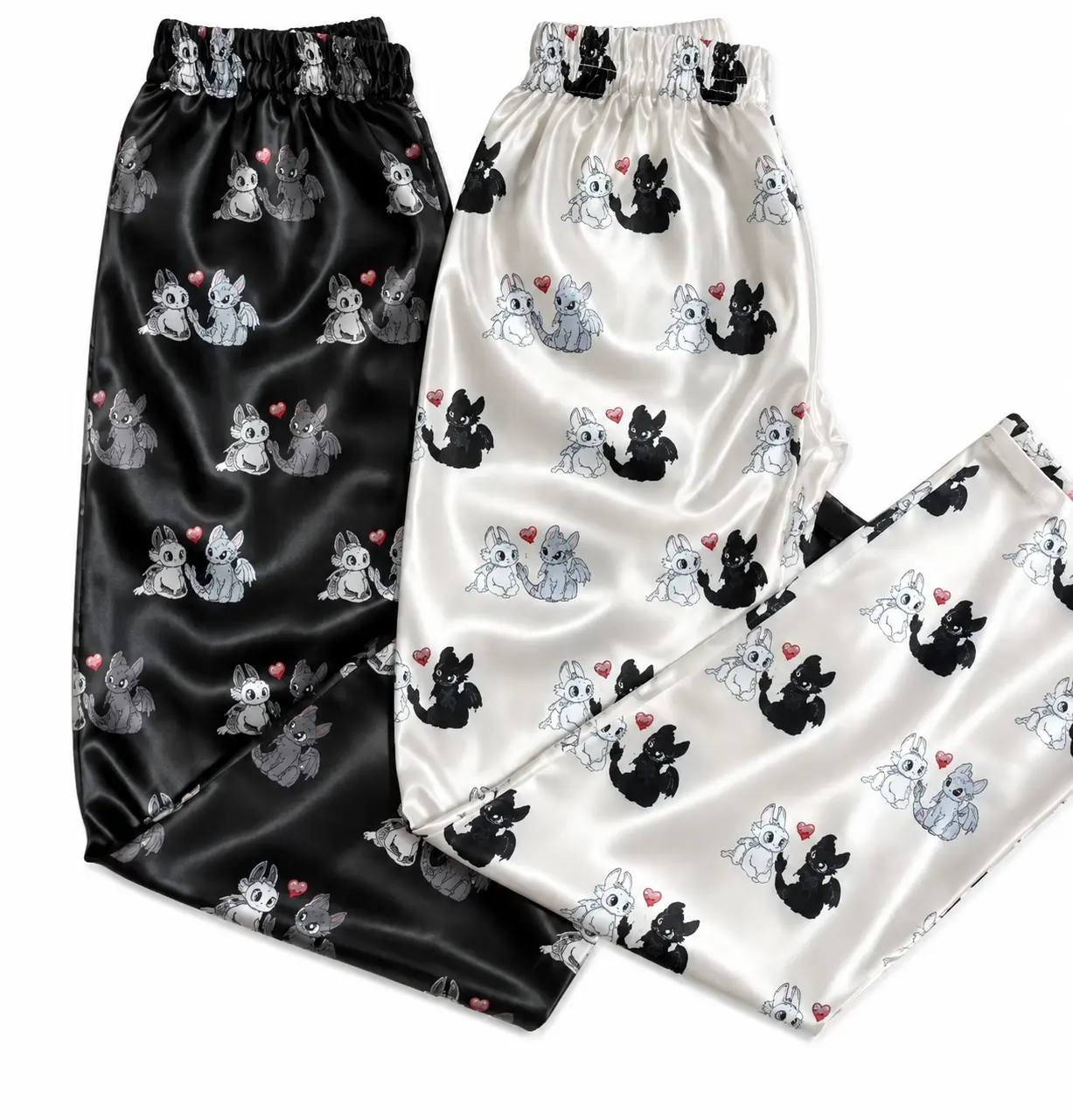 Cute Dragon Couple Pajama Pants– Couple Pajama Pants with Adorable Dragon Design Cozy Matching Sleepwear for Relaxing Nights for Him & Her Loose Fit Sleep Bottom Homewear All Seasons Casual