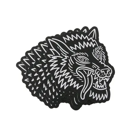 Lone Wolf Adhesive Stickers, 4 Pack Peel Off Backs Decorative Stickers with 60mm Versatile Sizes for Bedroom Home Decor Accents