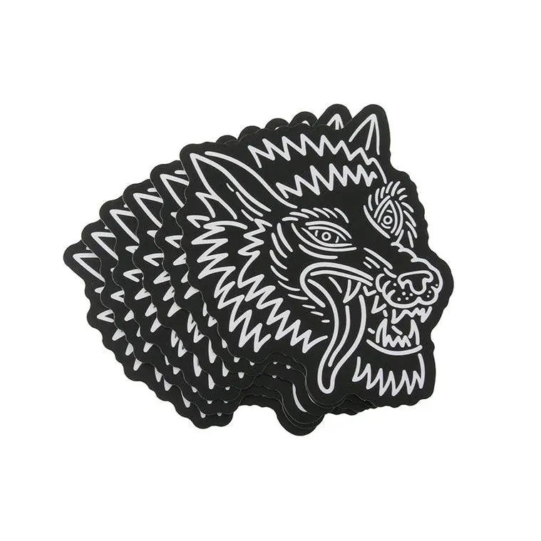 Lone Wolf Design Adhesive Stickers, 4-Pack Peel-Off Back Decorative Stickers with 60mm Versatile Sizes for Bedroom Home Decor Accents
