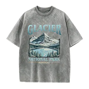 Glacier National Park Montana Graphic Tee, Retro Vintage Hiking Shirt, Nature Top