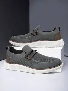 Men's Fashionable Lace Up Low Top Sneakers, 2024 New Style Casual Comfortable Breathable Sports Shoes, Male All-match Round Toe Shoes for Daily Wear, Lifestyle Sneakers