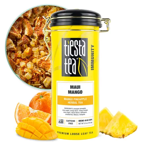 Mango Pineapple Herbal Tea, Tropical Loose Leaf Blend | Caffeine-Free & Vitamin C & Tropical Antioxidants | Tiesta Tea