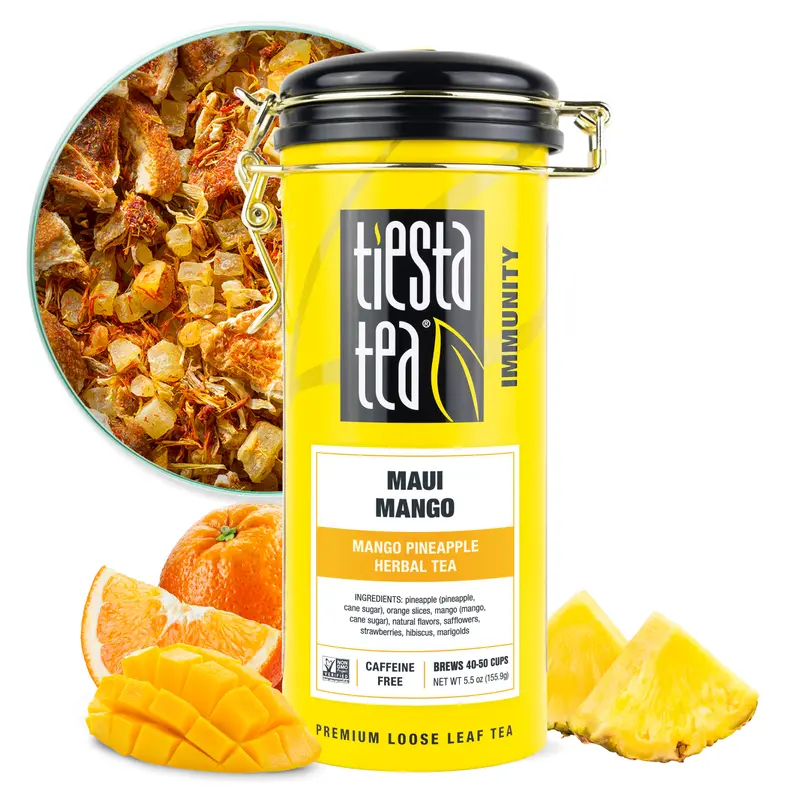 Mango Pineapple Herbal Tea, Tropical Loose Leaf Blend | Caffeine-Free & Vitamin C & Tropical Antioxidants | Tiesta Tea