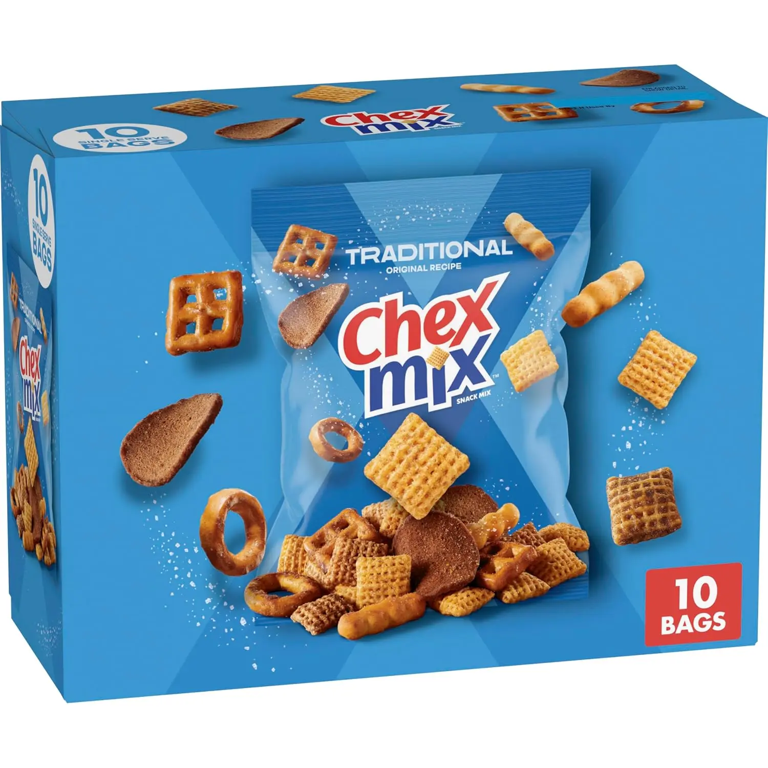 Traditional Chex Mix, Original Recipe, Single-Serve Bags (Pack of 10)