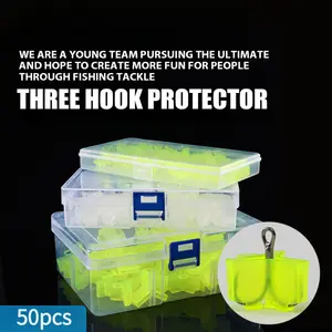 50pcs Treble Hook Protector Covers Soft Plastic Safety Guards for Fishing Lures