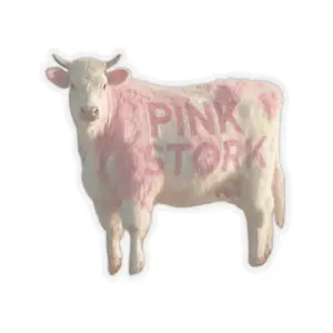 Pink Stork Pink Cow Sticker | Laptop or Water Bottle Sticker | Vinyl