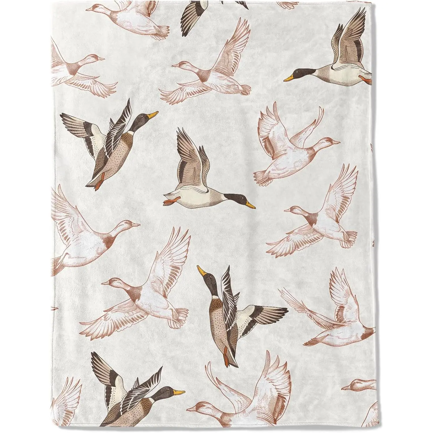 PAUSEBOLL Cute Duck Flannel Blanket - Lightweight Soft Cozy Unique Gifts Blankets for Kids Women, Elegant Waterfowl Art Throw,Nature Lovers, Home Room Modern Decor
