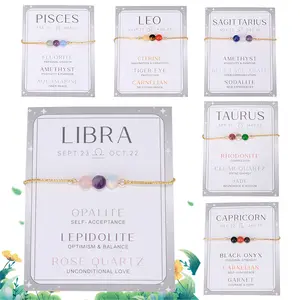 Zodiac Crystal gemstone bracelet Wedding Engagement Daily Birthday Auspicious Anniversary gifts for women