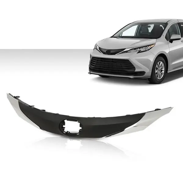 Fit For 2021-2022 Toyota Sienna Front Bumper Upper Grille Grill w/ Chrome Trim