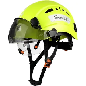 ABS Hard Hat with Visor, Adjustable Ventilation 6-Point Suspension for Men Women DIY Gardening Farming Outdoor Workshop