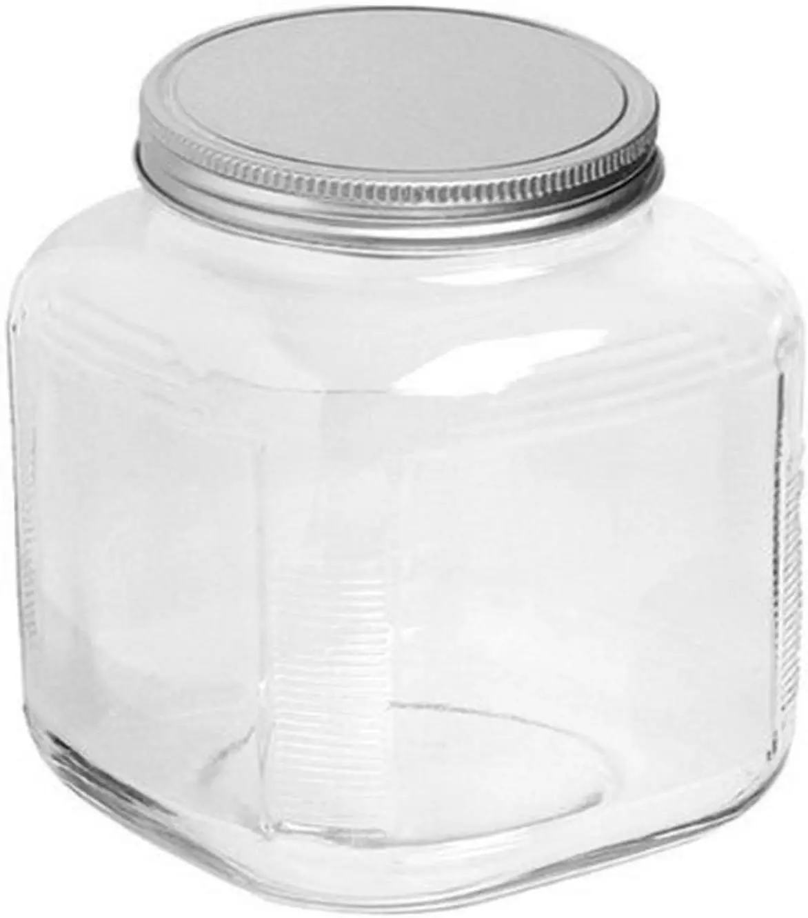 Anchor Hocking 1-Gallon Cracker Jar with Lid, Brushed Aluminum, Set of 4