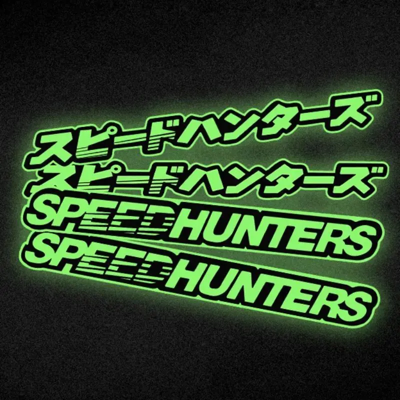 Speed Hunter Letter Pattern Glow in The Dark Sticker, JDM Style Motorbike Night Glow Sticker, Waterproof Sticker for Car Windows, Motorbike Fuel Tanks, Front Fairings, Helmets