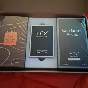 YCZ 3-Piece Perfume Collection: Triple Scent Journey – Marine Fresh, Sophisticated Gentleman & Passionate Heat | Long-Lasting Aromatic Woody Fragrance Bundle | Cruelty-Free Vegan Gift Set for Men & Couples