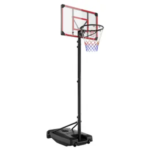 Basketball Hoop Outdoor Shatterproof PC Backboard, 4.82-8.53FT Stepless Adjustable Height, Portable Basketball Hoop with Wheels for Backyard, Driveway and Court