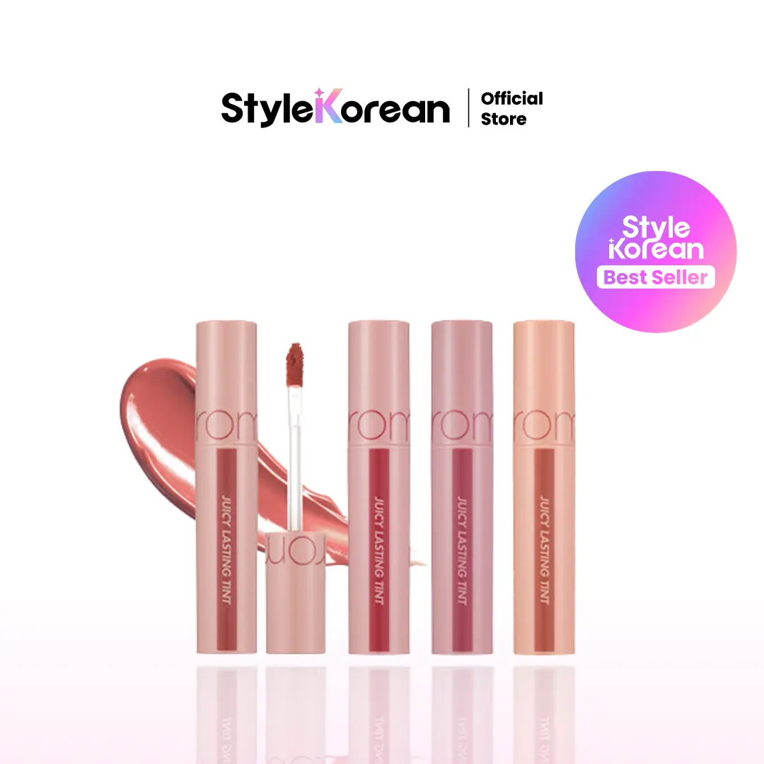 [Rom&nd] Bare Juicy Lasting Tint, Long-lasting, Moisturizing, Highly-Pigmented, Lip Tint for Daily Use, K-beauty, Vivid Colors, Cherry Makeup, Plum Makeup, Korean Lip Stain Gloss Glossy Lipgloss Lipstick