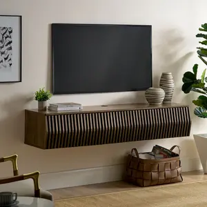 Vaughn 64" Wall Mount TV Stand in Walnut