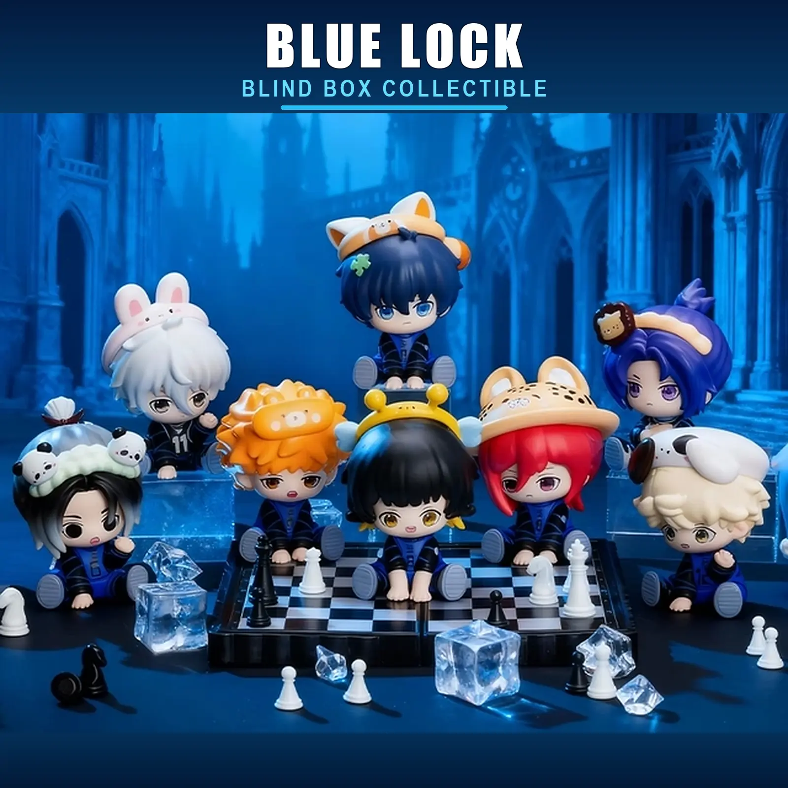 Blue Lock Authentic Blind Box Collectible Figure - Kawaii Cartoon Cute Collectible Figurine, Decor Figure, Seated Desk Accent, Gift Item, Authentic Collectible, Cartoon Figurine