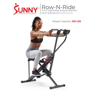 Sunny Health & Fitness Row-N-Ride Hybrid Rowing & Squat Machine, Adjustable Resistance, Foldable Compact, Squat Assist, 300 lbs Capacity, Bluetooth Connectivity, LCD Monitor, 300 lbs Capacity Sunny Health & Fitness Row-N-Ride Hybrid Rowing & Squat Machine, Adjustable Resistance, Foldable Compact, Squat Assist, 300 lbs Capacity, Bluetooth Connectivity, LCD Monitor, 300 lbs Capacity