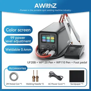 Awithz Uf20b Upgrade Version 1750a Max Current Spot Welder, Portable DIY Home Welding Tool, Battery Repair, 99 Adjustable Settings, Three-In-One