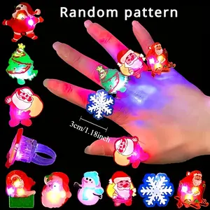 50pcs LED Glow Rings for Kids - Colorful Light-Up Party Favors, Christmas Stocking Stuffers, Bulk Glow-in-the-Dark Toys with Batteries Included, Fun Nighttime Accessories for Parties & Gifts, Glow Party Supplies, Festive Accessories, Playfu1123