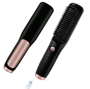 Professional-Grade Hair Straightener   Straightening Comb—3 Temperature Settings   Straightening Function   4800mAh Battery   USB Charging. Achieve salon-quality results at home   Smooth   The perfect gift for Coachella or Mother’s Day