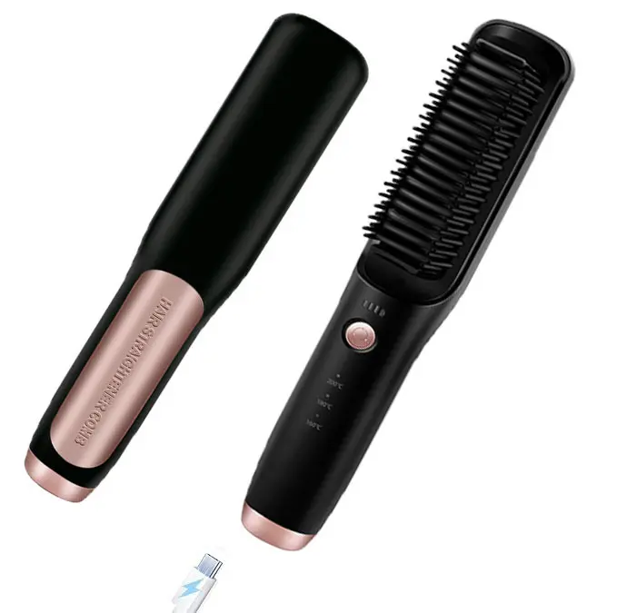 Professional-Grade Straightening Comb for Smooth Hair, A Unisex Beauty Product for Straightening Curly Hair, 3 Temperature Settings, 4800mAh Battery & USB Charging, Cordless Hair Straightener