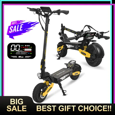 EOEOTWO Adult Foldable Electric Casual Scooter (6+ Years), 1200W Motor, 11-in Off-Road Tires, 25-40mi Max Range, 30 MPH, Double Suspension, 3-Speed Transmission, LCD Display, Front & Rear Lights, 330lbs Load Capacity (6-Month Warranty Implied Use Check),