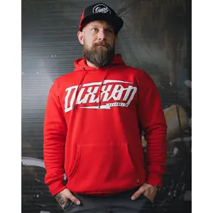 White Bolt Pullover Hoodie - Red