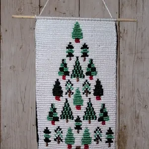 Macrame Christmas Tree with Little Mini Trees - Festive Holiday Decor for Home