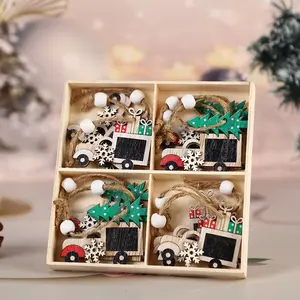 Christmas Wooden Cartoon Reindeer Hanging Ornament, Festive Wood Craft Doll for Christmas Tree, Door, Wall Decorations