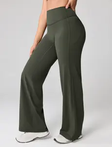 UNISSU Hugcurve No Front Seam High Waisted  Wide Leg Yoga Pants for Woman with Side Pockets  Lounge Buttery Soft - 31"