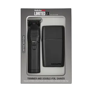 BaBylissPRO LimitedFX Matte Black Trimmer and Double-Foil Shaver Combo