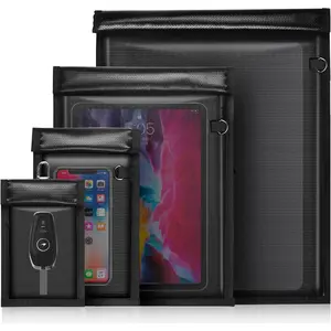 4 Pack Faraday Bags for Phones,Waterproof & Fireproof Document Bag EMP RFID Blocking Pouch for Car Keys Anti Theft