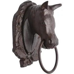 Rustic Cast Iron Antique Ox/Bull Hammer Door Knocker Antique Finish Collectible Antique Replica Rust Color